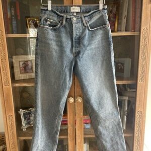 Agolde Lana Light Blue High-Rise Straight Denim Jeans